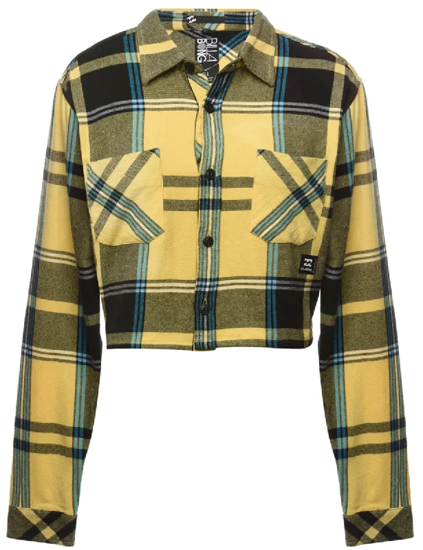 Beyond Retro Reworked Cropped Long Sleeve Flannel Shirt - L