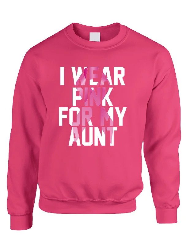 Adult Sweatshirt I Wear Pink For My Aunt Breast Cancer Survivor