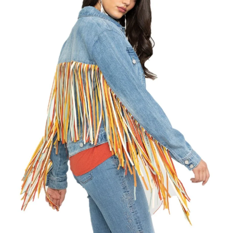 Scully Ladies Denim Fringe Jackets HC599-DEN