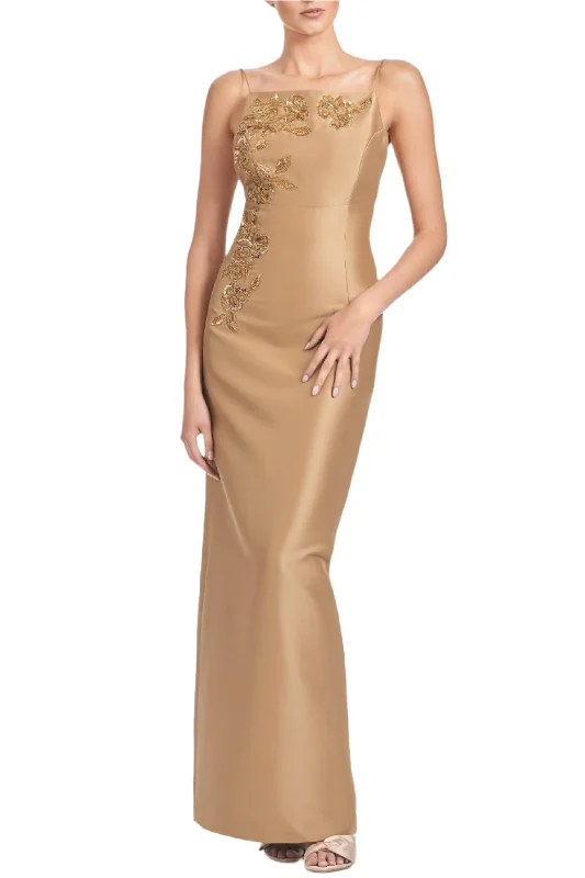 Embellished Pryce Gown in Chestnut Gold