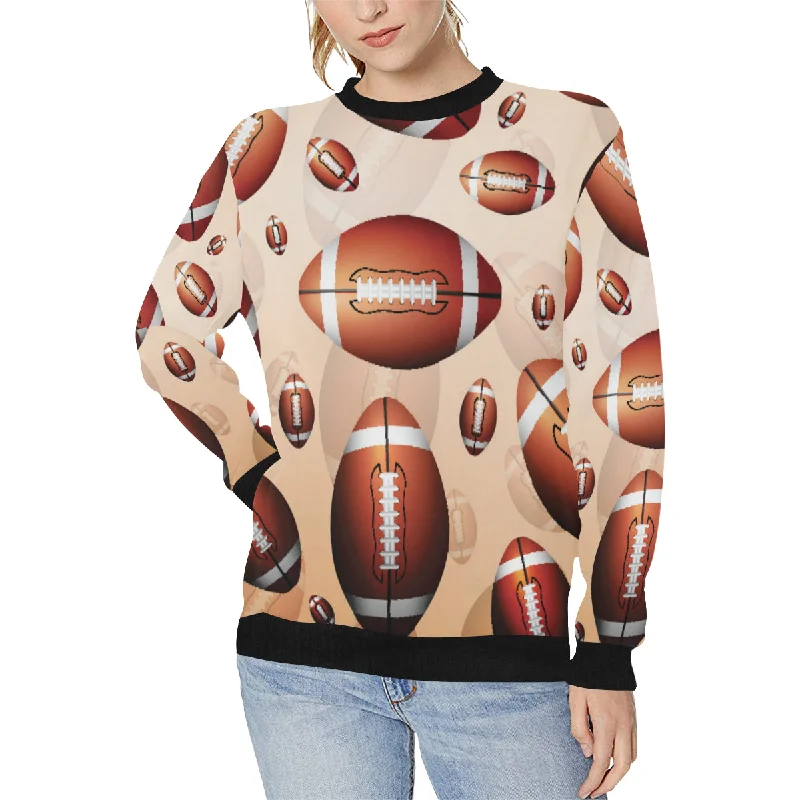 American football ball design pattern Women's Crew Neck Sweatshirt