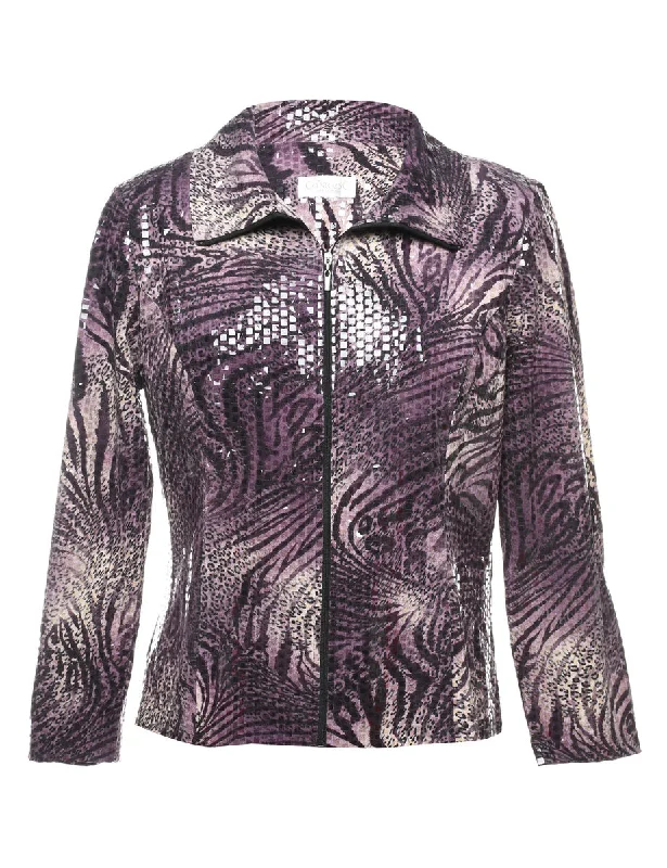 Zip Front Evening Jacket - M