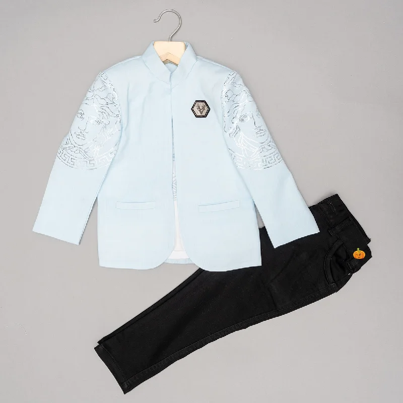 Sky Blue Party Wear Suit for Boys