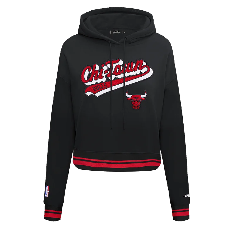 SUDADERA CON GORRO NBA CHICAGO BULLS SCRIPT TAIL PARA MUJER