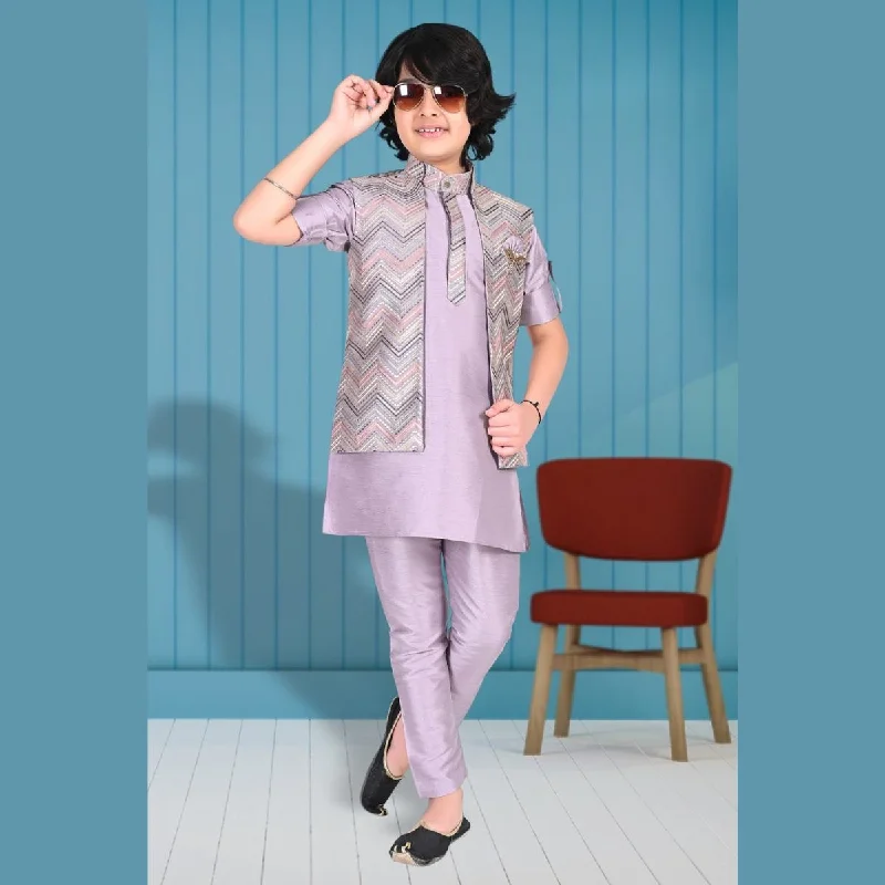 Onion Kurta Pajama for Boys with Jacket