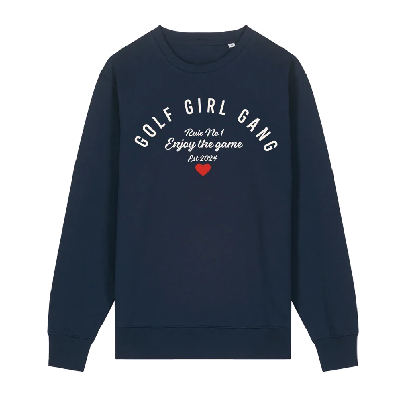 Bunker Woman Girl Gang Crest Sweatshirt Navy