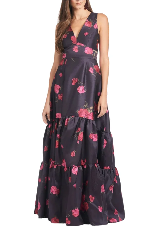 Rori Gown in Malbec Tea Blooms