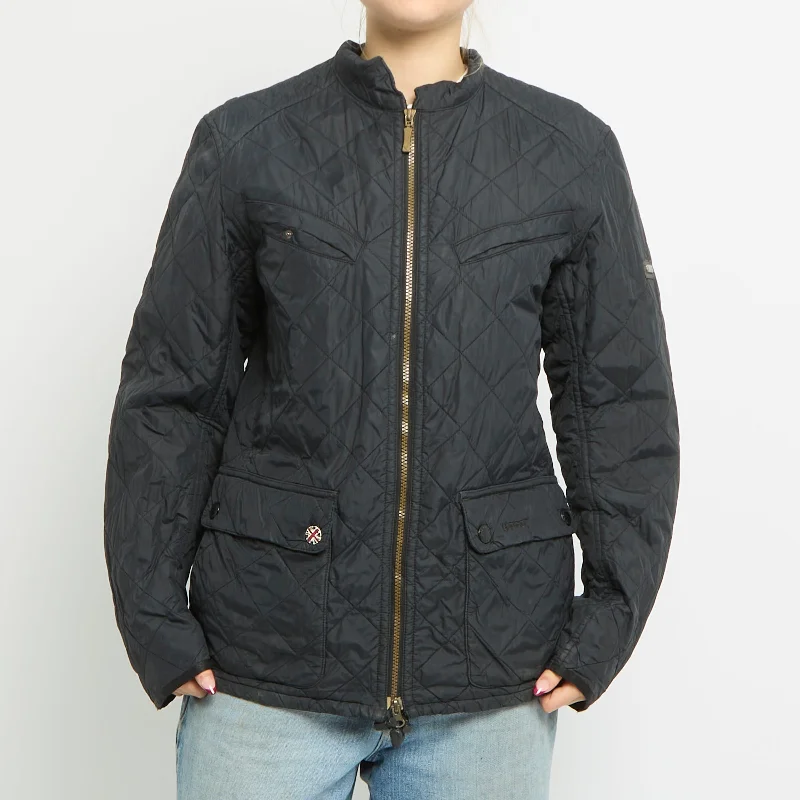 Barbour Quilted Duo Zip Detail Long Jacket - UK 10