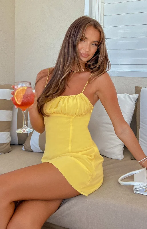 Isabel Yellow Mini Dress