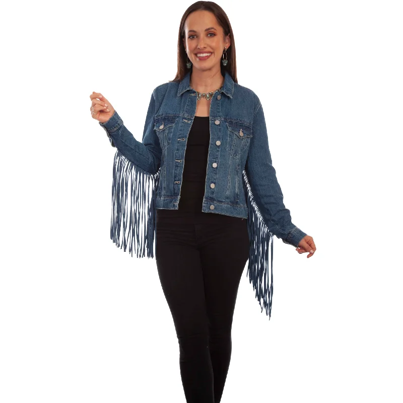 Scully Ladies Denim & Fringe Jackets HC711-DEN