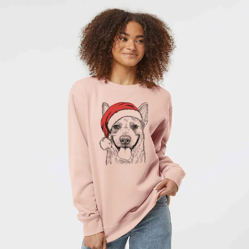 Santa Rio the Australian Cattle Dog - Unisex Pigment Dyed Crew Sweatshirt