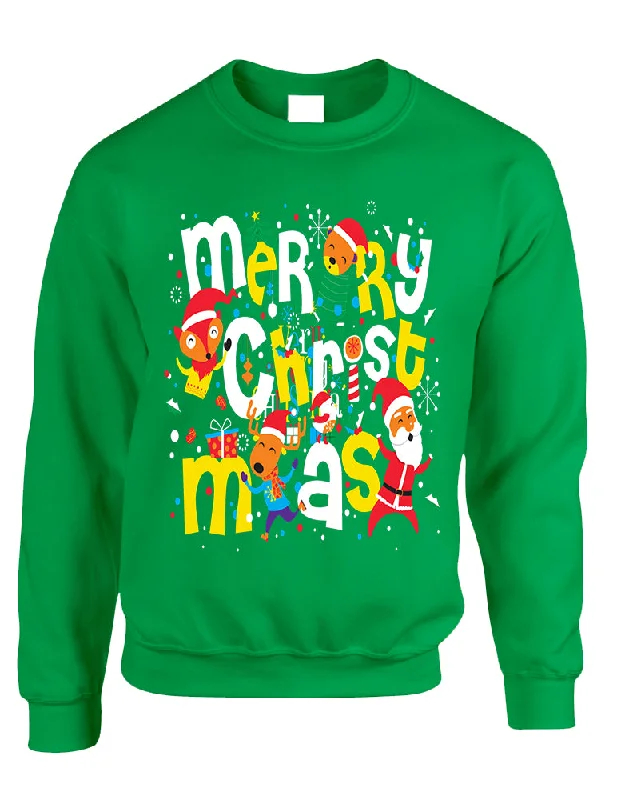 Adult Sweatshirt Merry Christmas Party Fireworks Ugly Xmas Gift