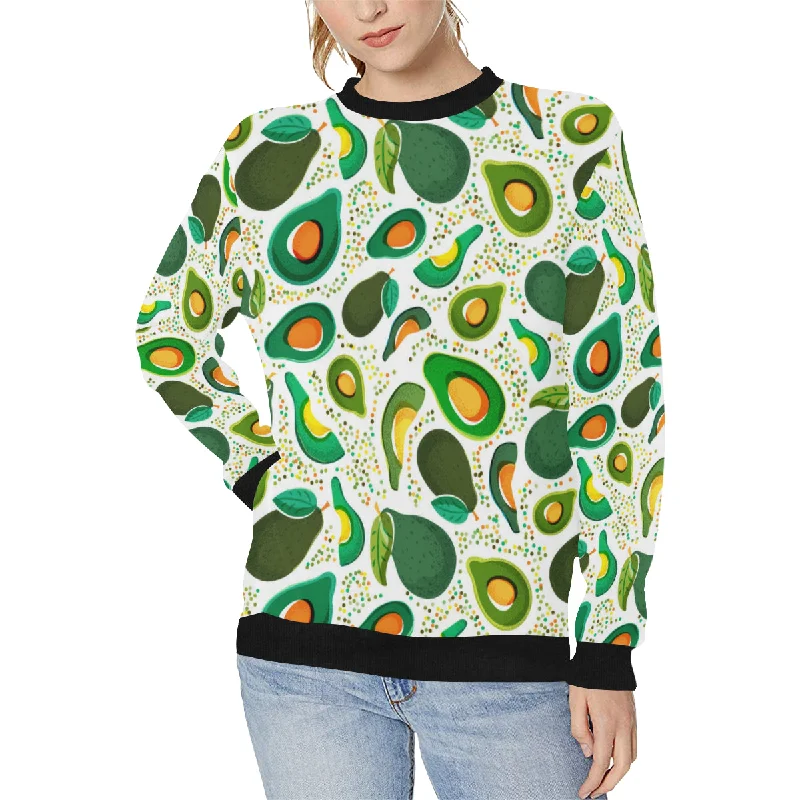 Avocado design pattern Women's Crew Neck Sweatshirt