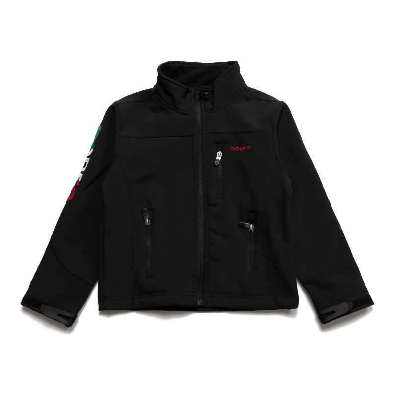 Rodeo Clothing® Children's Black Mexican Flag Jacket BNJ650-EMB-BLACK