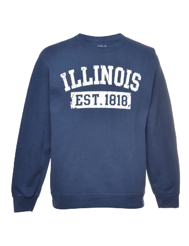 2000s Illinois Printed Sweatshirt - M