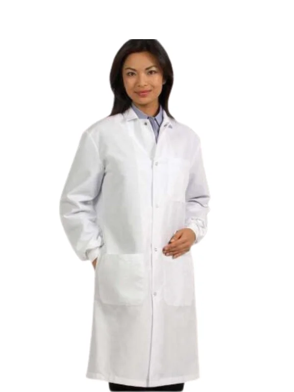 Unisex Three-Pocket 41" Full-Length Convertible Collar Lab Coat