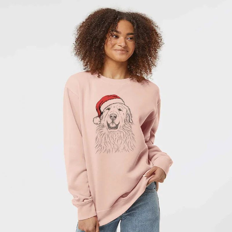 Santa Horton the Great Pyrenees - Unisex Pigment Dyed Crew Sweatshirt