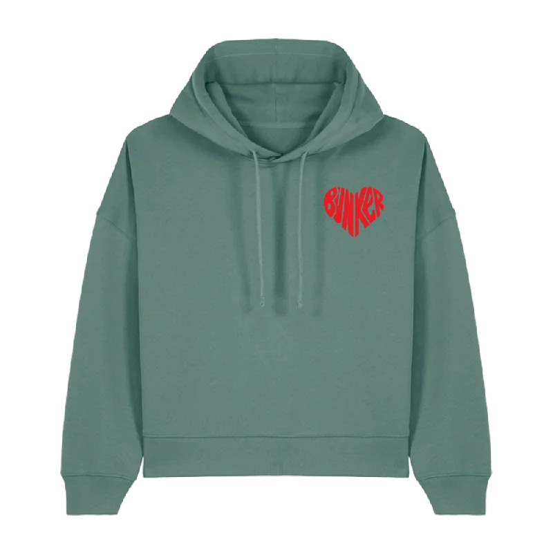 Bunker Woman Heart Hoodie Sage Green