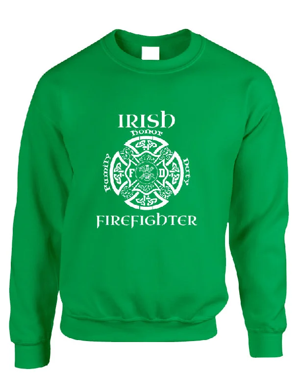 Adult Sweatshirt Irish Firefighter St Patrick's Top Irish Party