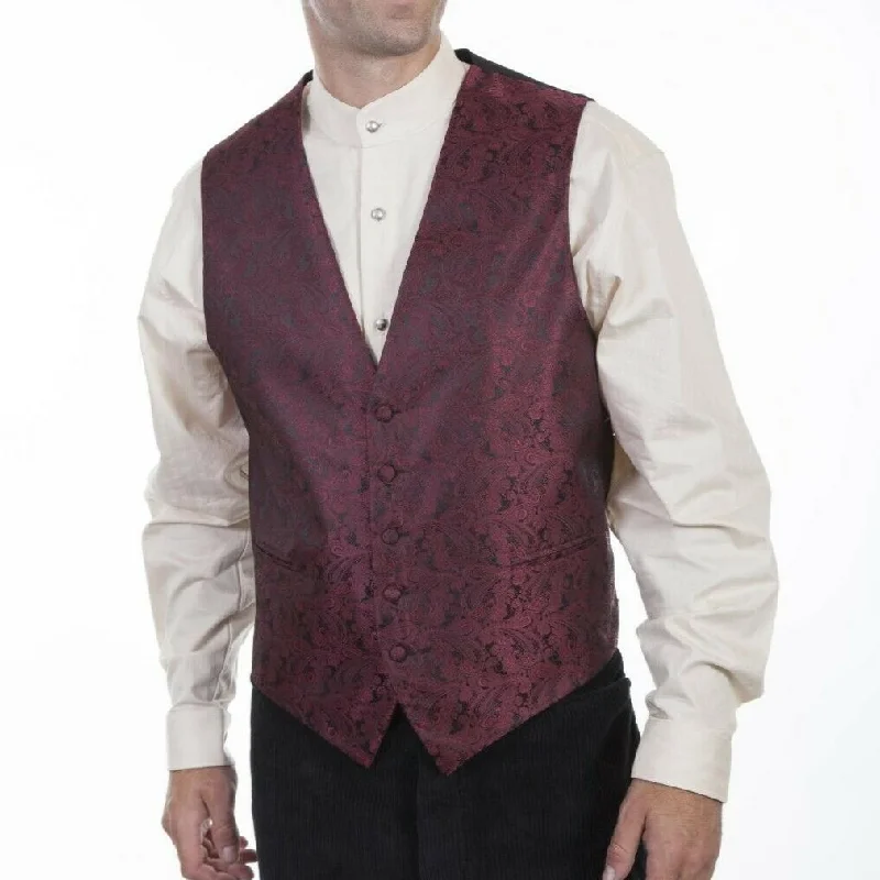 Scully® Men's Classic Paisley Burgundy Vest RW093N-BUR