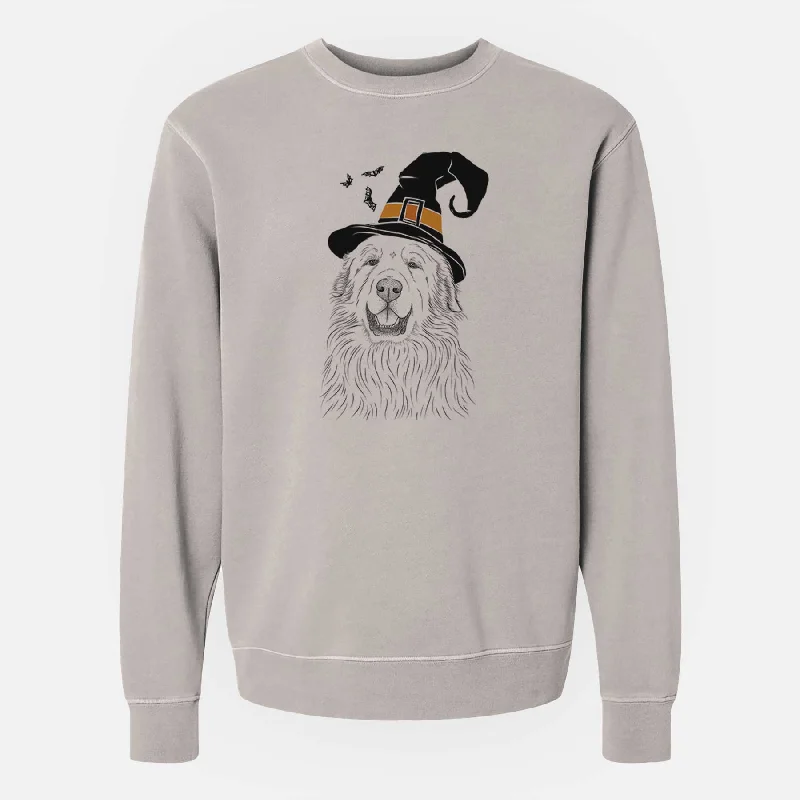 Witch Horton the Great Pyrenees - Unisex Pigment Dyed Crew Sweatshirt