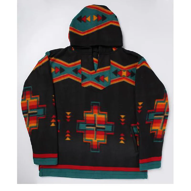 El Paso Unisex Black Aztec Fleece Pullover Hoodie