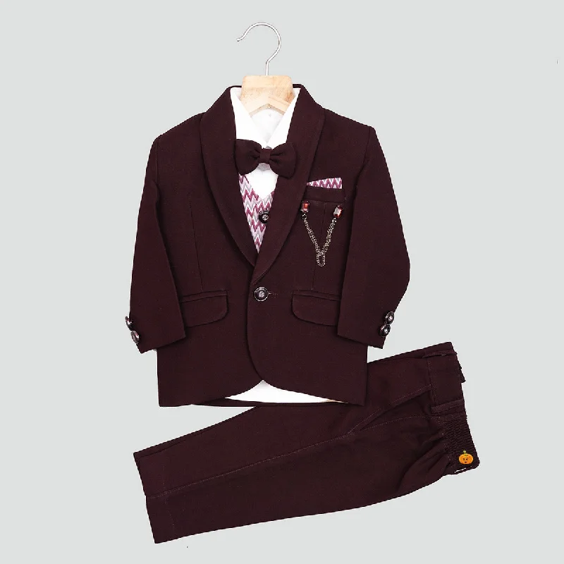 Wine Tuxedo for Boys with Bow