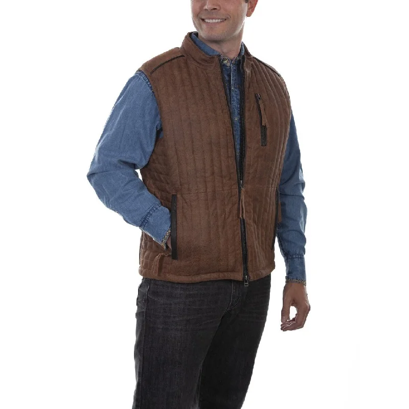 Scully Men's Brown Lamb Leather Vest 731-154