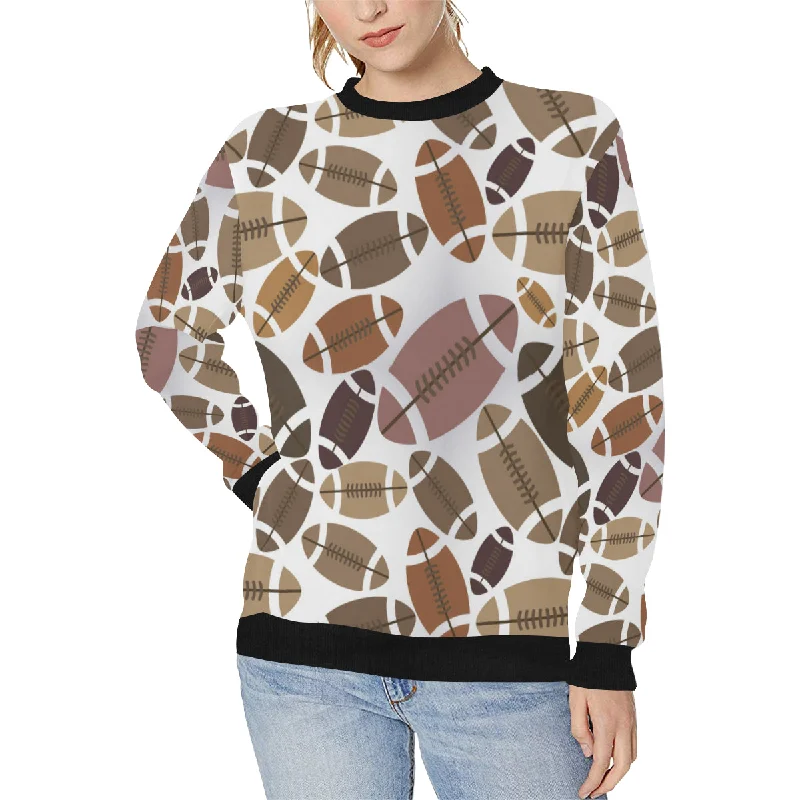 American football ball pattern Women's Crew Neck Sweatshirt