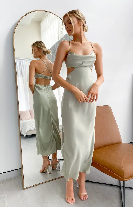 Taleah Cut Out Maxi Dress Sage