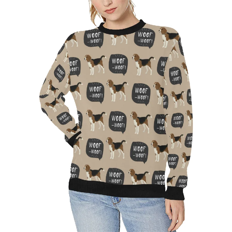 Beagle pattern Women's Crew Neck Sweatshirt