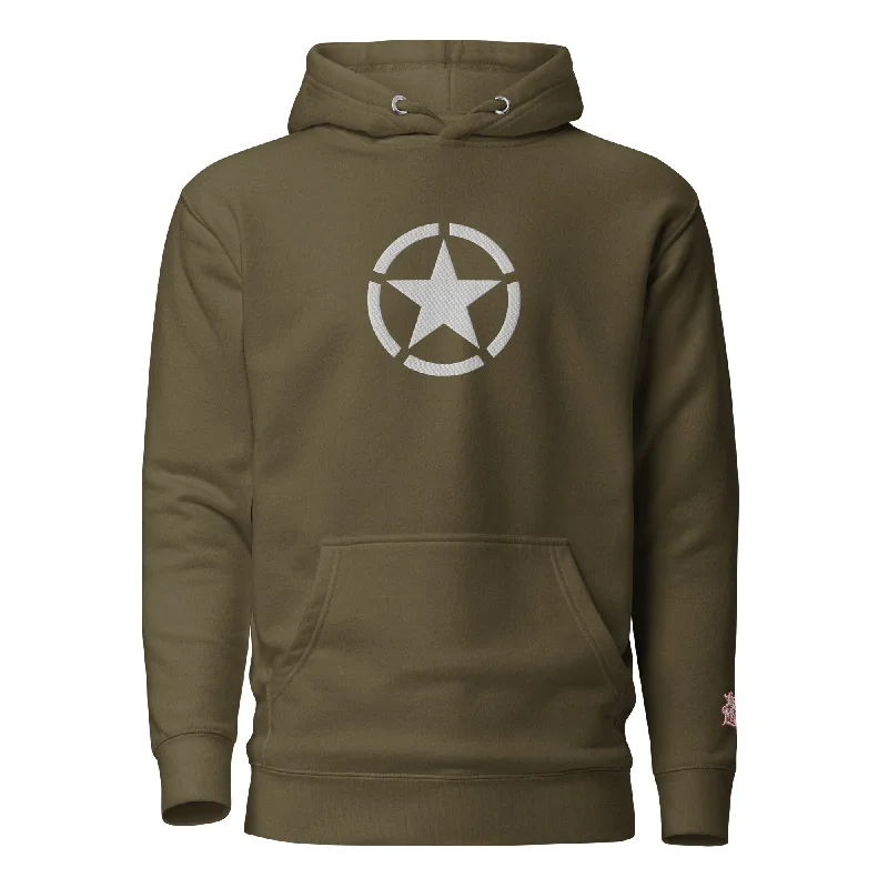 WW2 Circled Star Embroidered Hoodie