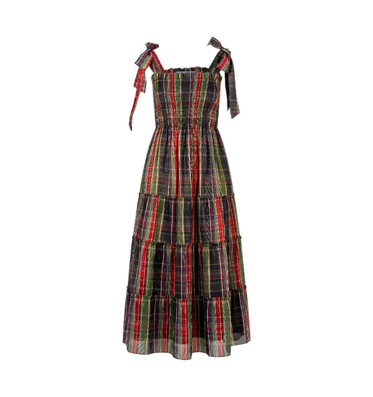 The Ribbon Ellie Nap Dress in Tartan Lamé