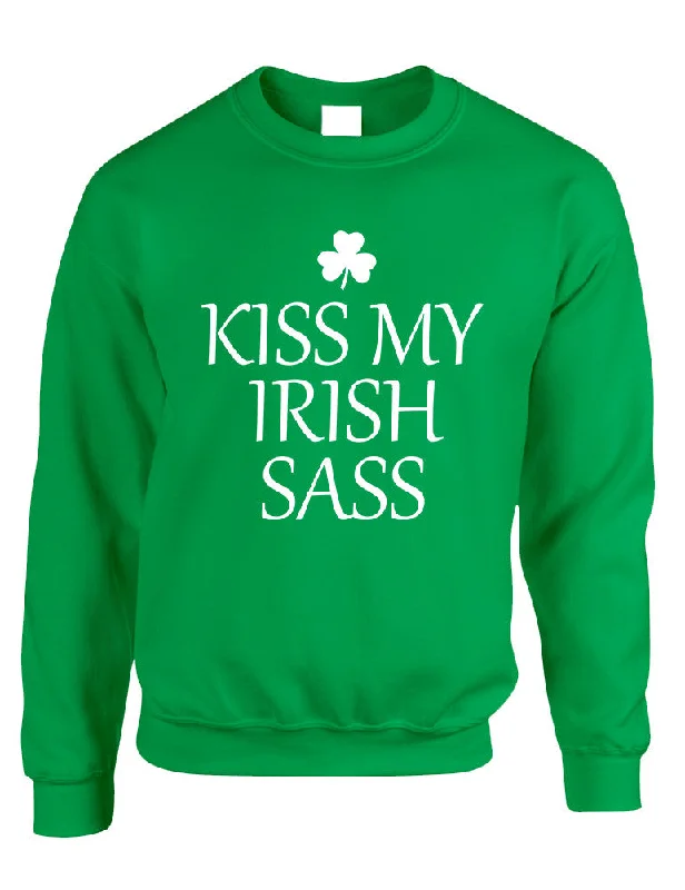 Adult Sweatshirt Kiss My Irish Sass St Patrick's Day Top