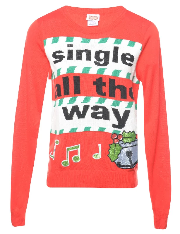 Festive Print Christmas Jumper - M