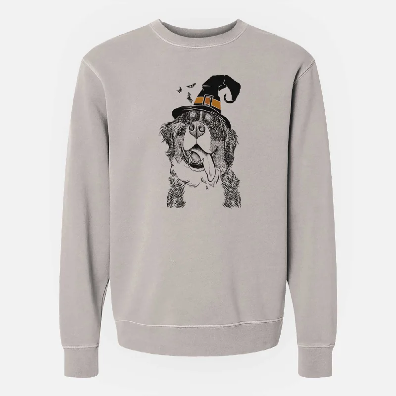 Witch Theo the Bernese Mountain Dog - Unisex Pigment Dyed Crew Sweatshirt