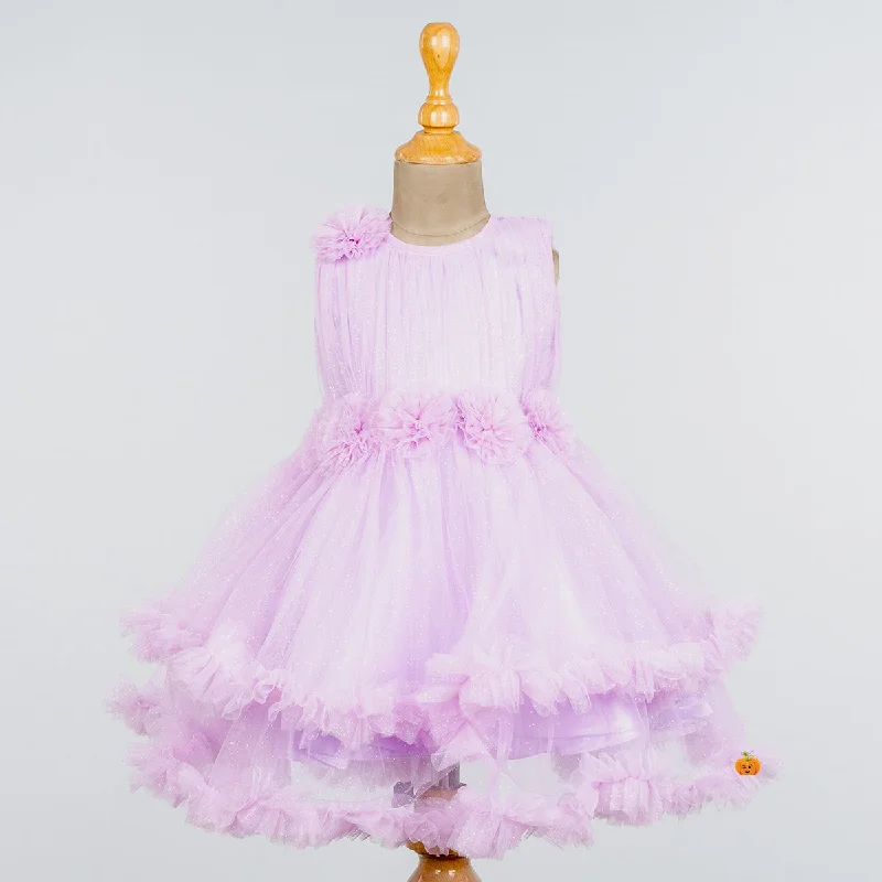 Purple Frill Frock for Girls