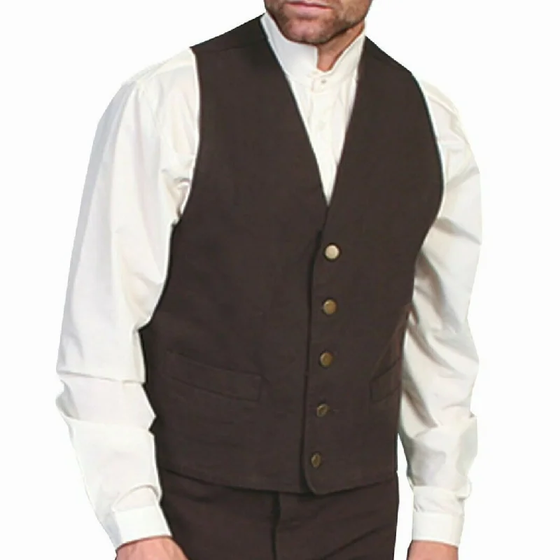 Scully Men's Classic Canvas Walnut Western Vest RW041N-WAL