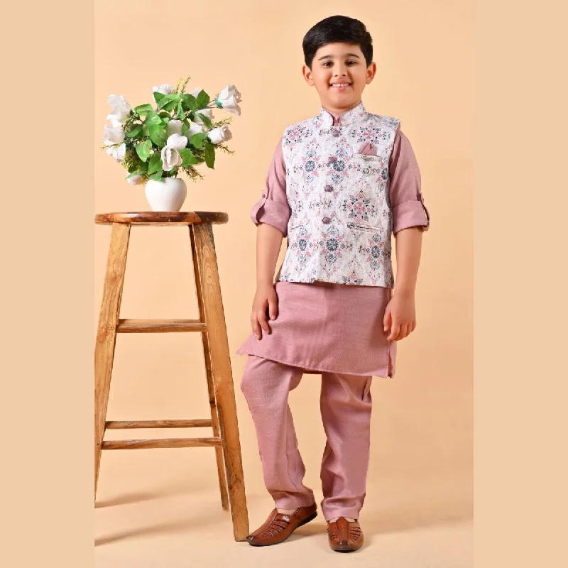 Onion Boys Kurta Pajama with Nehru Jacket