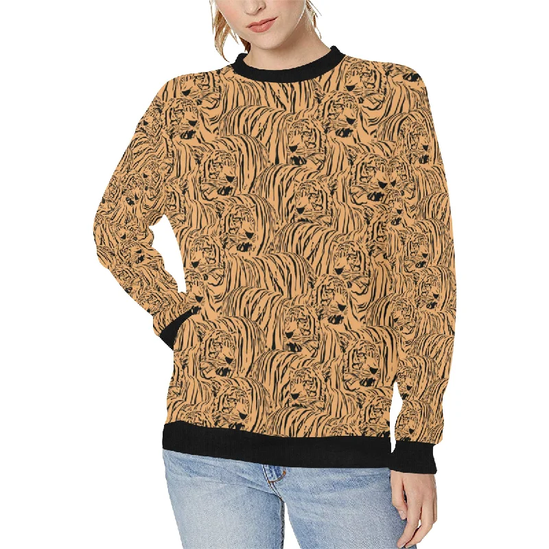 Bengal tigers pattern Women's Crew Neck Sweatshirt