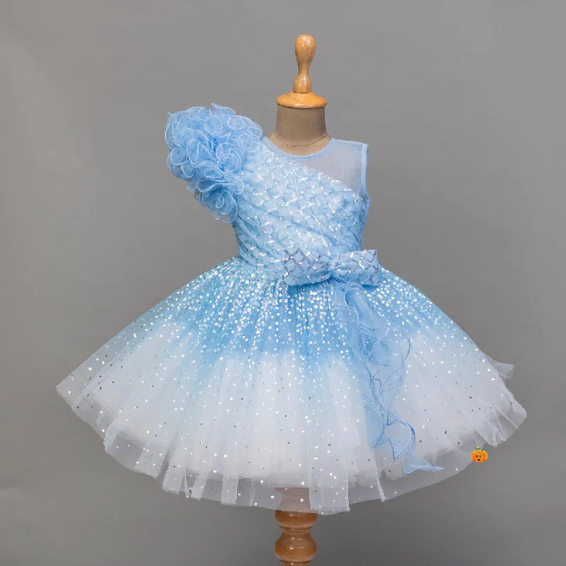 Sky Blue & Pink Frock for Girls