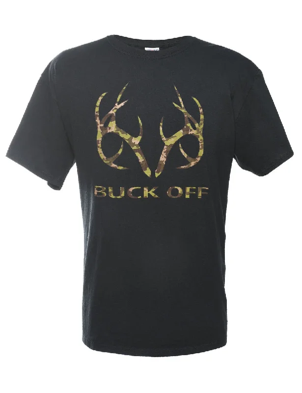 Buck Off Printed T-shirt - L