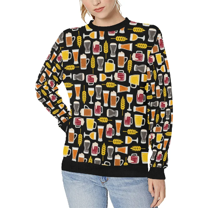 Beer type pattern Women's Crew Neck Sweatshirt