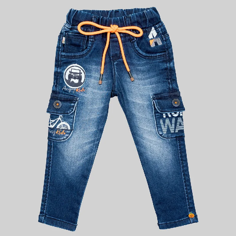 Drawstring Slim Fit Jeans for Boys