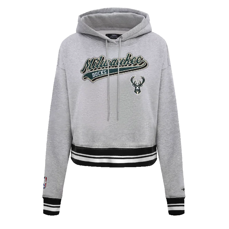 SUDADERA CON GORRO NBA MILWAUKEE BUCKS SCRIPT TAIL PARA MUJER