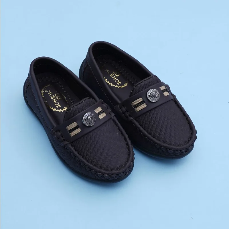 Dark Brown Boys Loafers Shoes