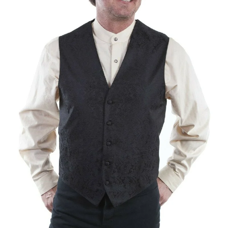 Scully Men's Classic Paisley Black Western Vest RW093N-BLK