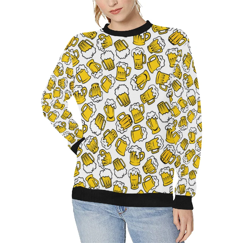 Beer design pattern Women's Crew Neck Sweatshirt