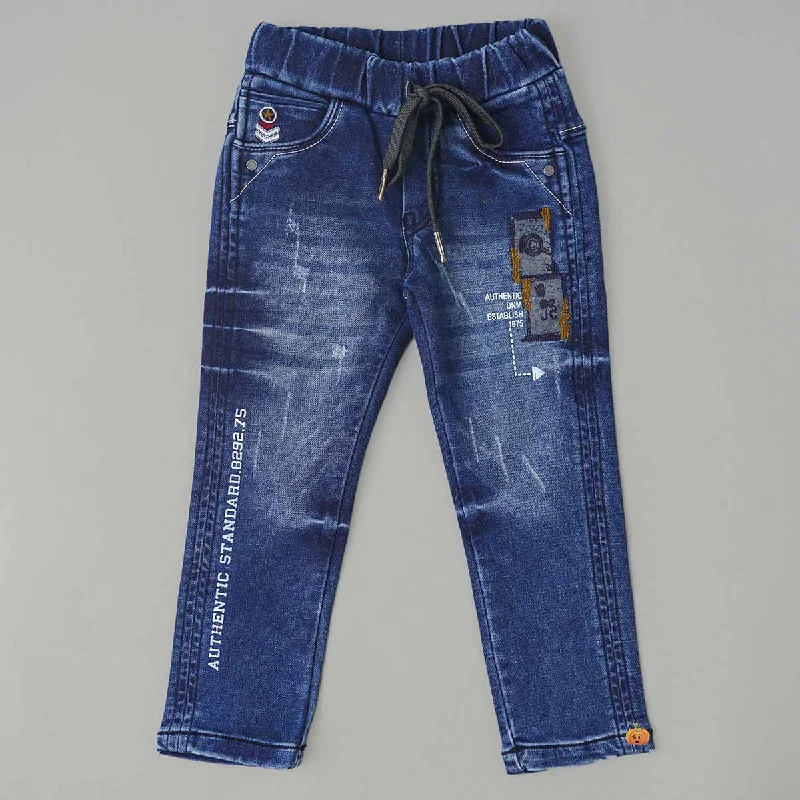 Blue Drawstring Boys Jeans