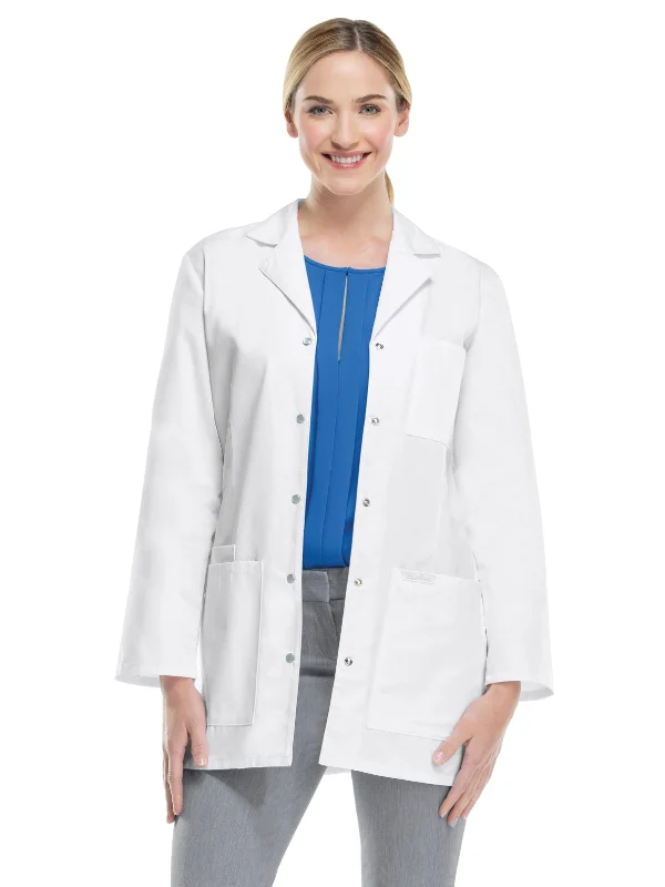 Women's Four-Pocket 32" Mid-Length Snap Front Lab Coat